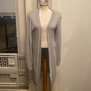 Heathered grey long open cardigan by GUILTY